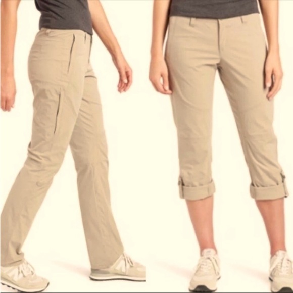 KUHL Spire Tan Roll Up Convertible Pants - wear as Capris or Long Pants Sz: 4 - Picture 1 of 15